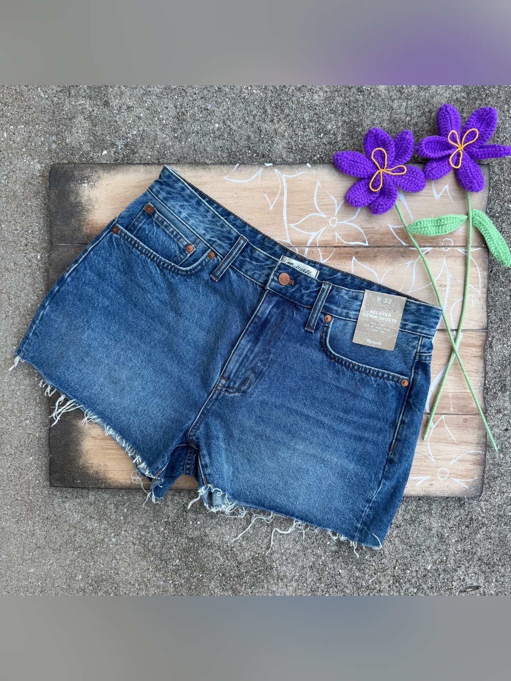 NWT Madewell Jean Shorts Size 32 - Relaxed Denim Shorts